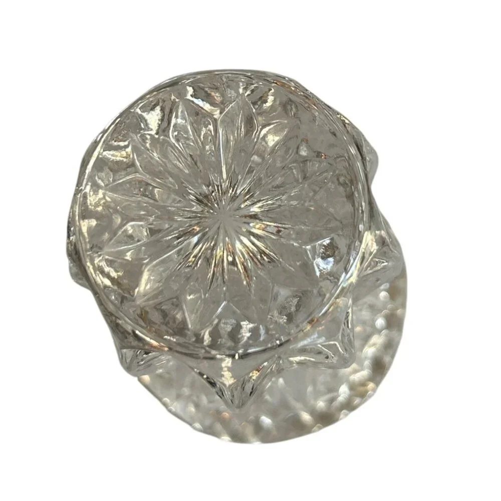 Vintage Crystal Glass Bud Vase With Intricate Cut Design - Picture 4 of 7